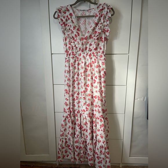 Zara floral maxi ruffle dress - Picture 1 of 4